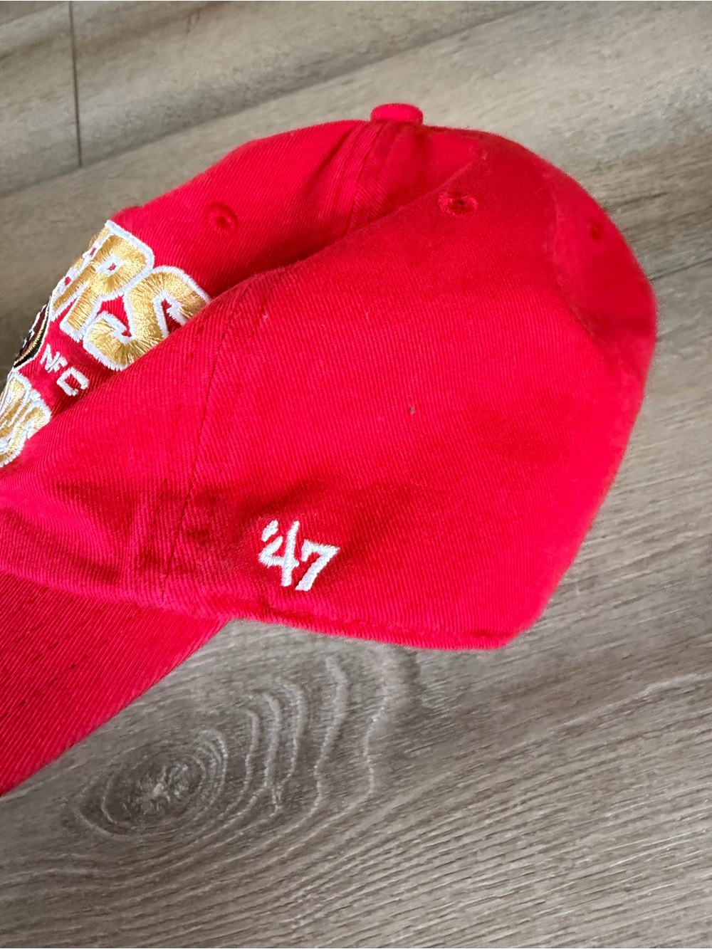 Men's '47 Scarlet San Francisco 49ers 2023 NFC Champions Clean Up Adjustable Hat - Picture 3 of 7